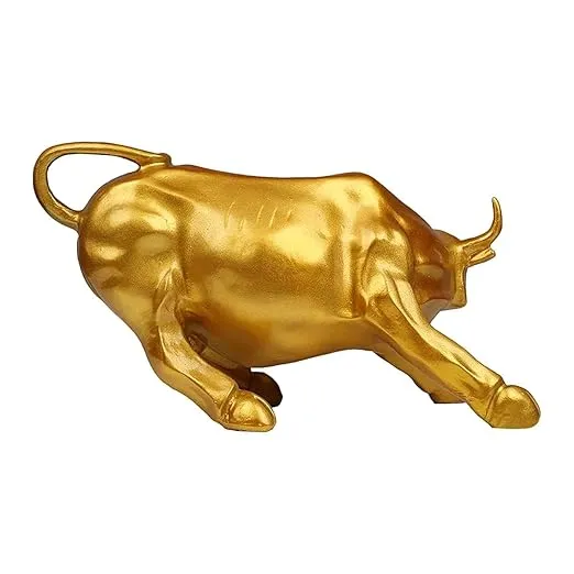 Golden Bull Showpiece – Premium Resin Home Decor