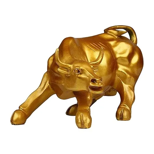 Golden Bull Showpiece – Premium Resin Home Decor
