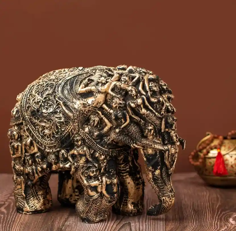 Handcrafted Antique Style Elephant Statu...
