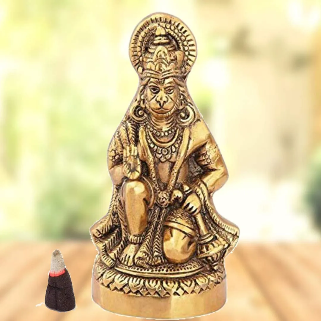 Premium Hanuman Ji Metal Statue for Home Temple, Office Decor & Gifting