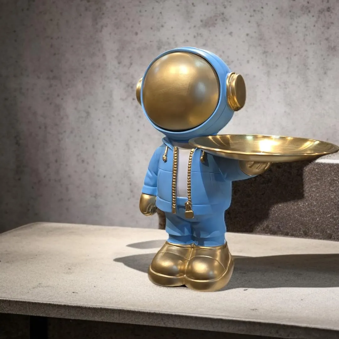 Modern Astronaut Tray Showpiece | Decorative Home Organizer
