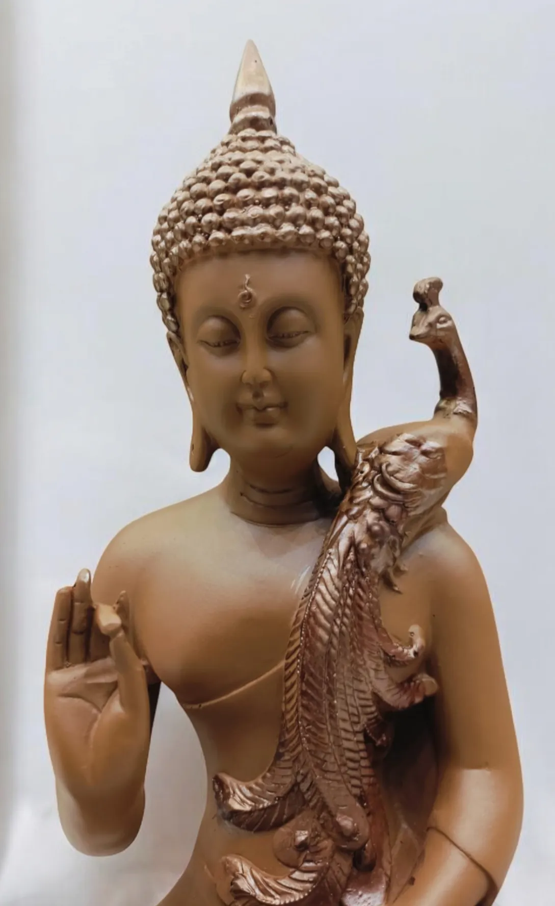 Handcrafted Buddha Statue with Peacock | Decorative Spiritual Home Décor