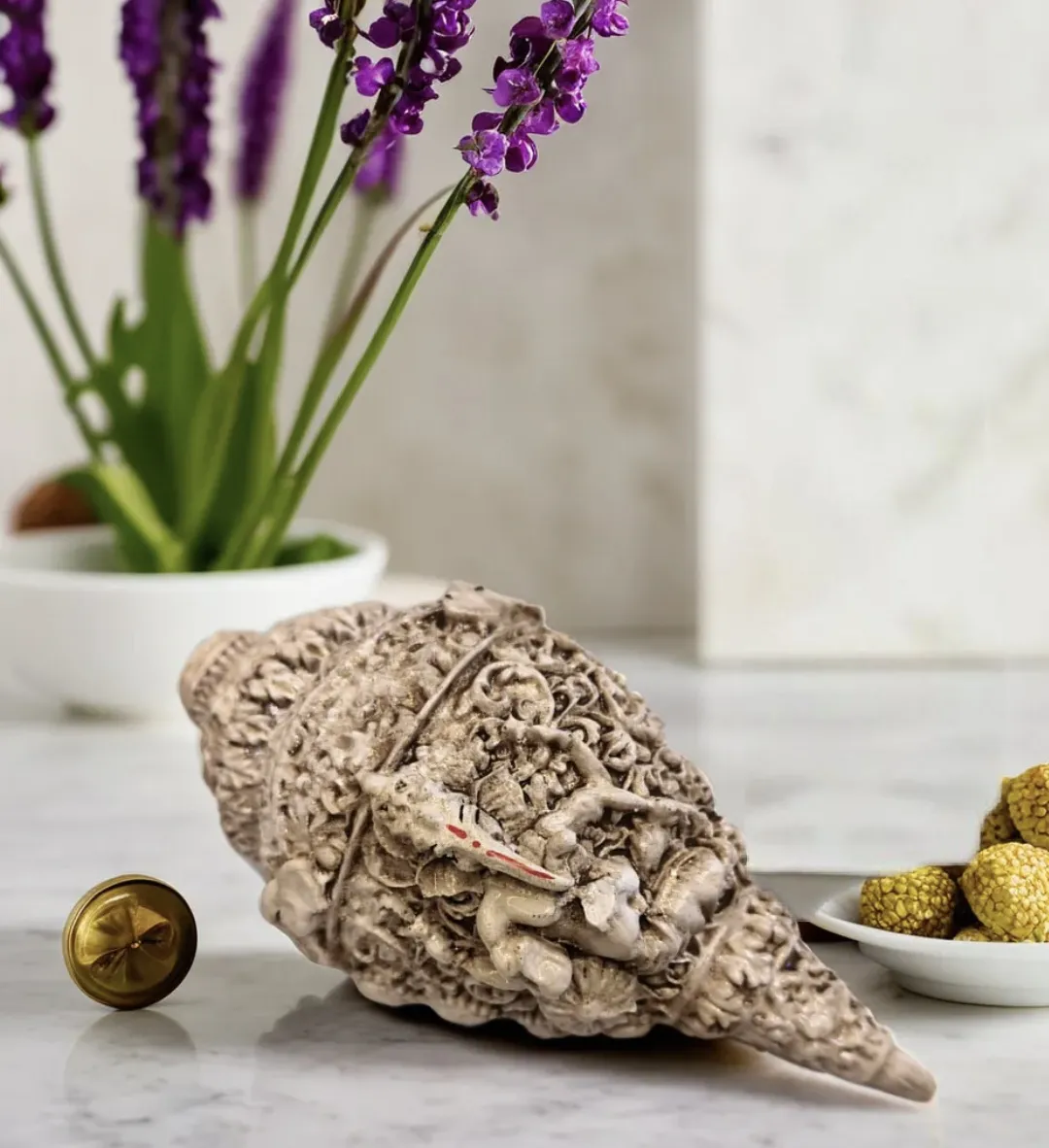 Decorative Ganesha Shankh Showpiece for Home Decor, Temple & Office