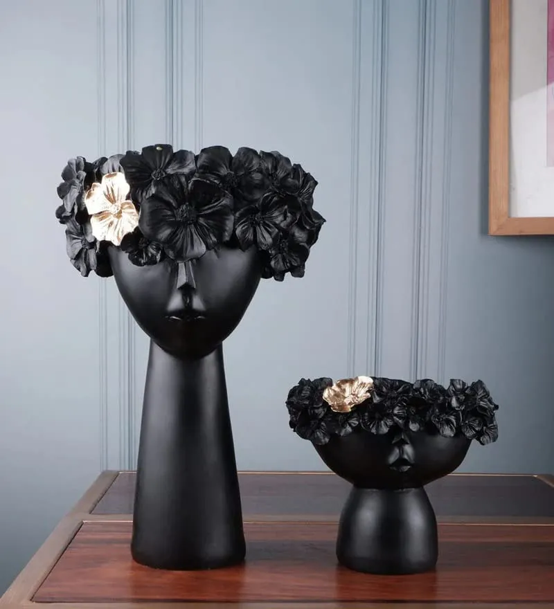 Modern Resin Lady Face Planter Vase | De...