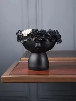 Modern Resin Lady Face Planter Vase | Decorative Home & Office Tabletop Decor