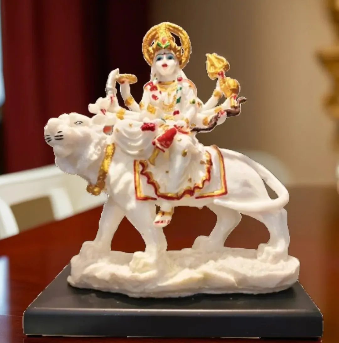 Premium Maa Durga Idol on Lion | Marble...