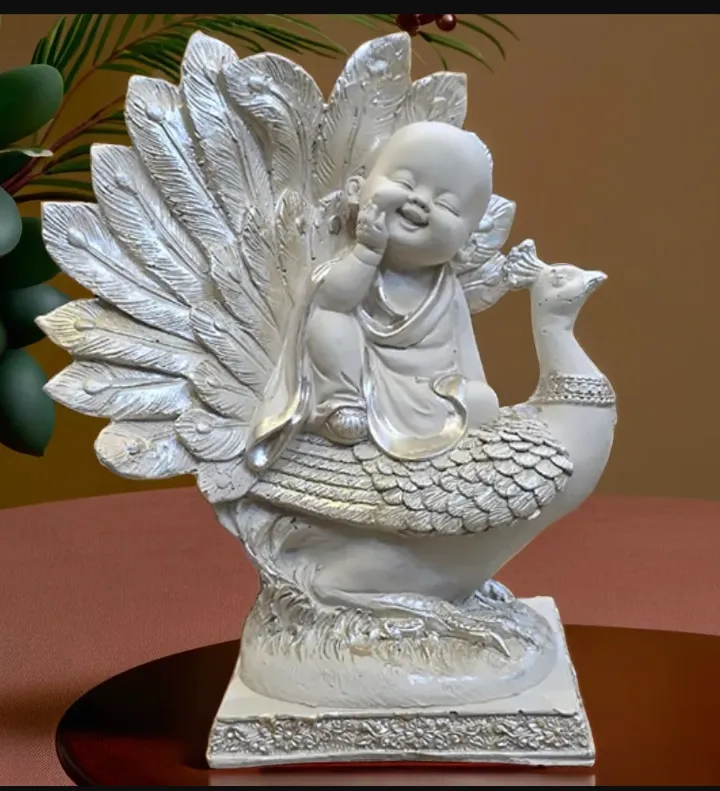 Smiling Baby Buddha with Peacock – Spiri...