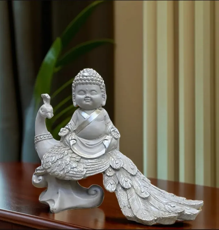 Meditating Baby Buddha with Peacock – Sp...