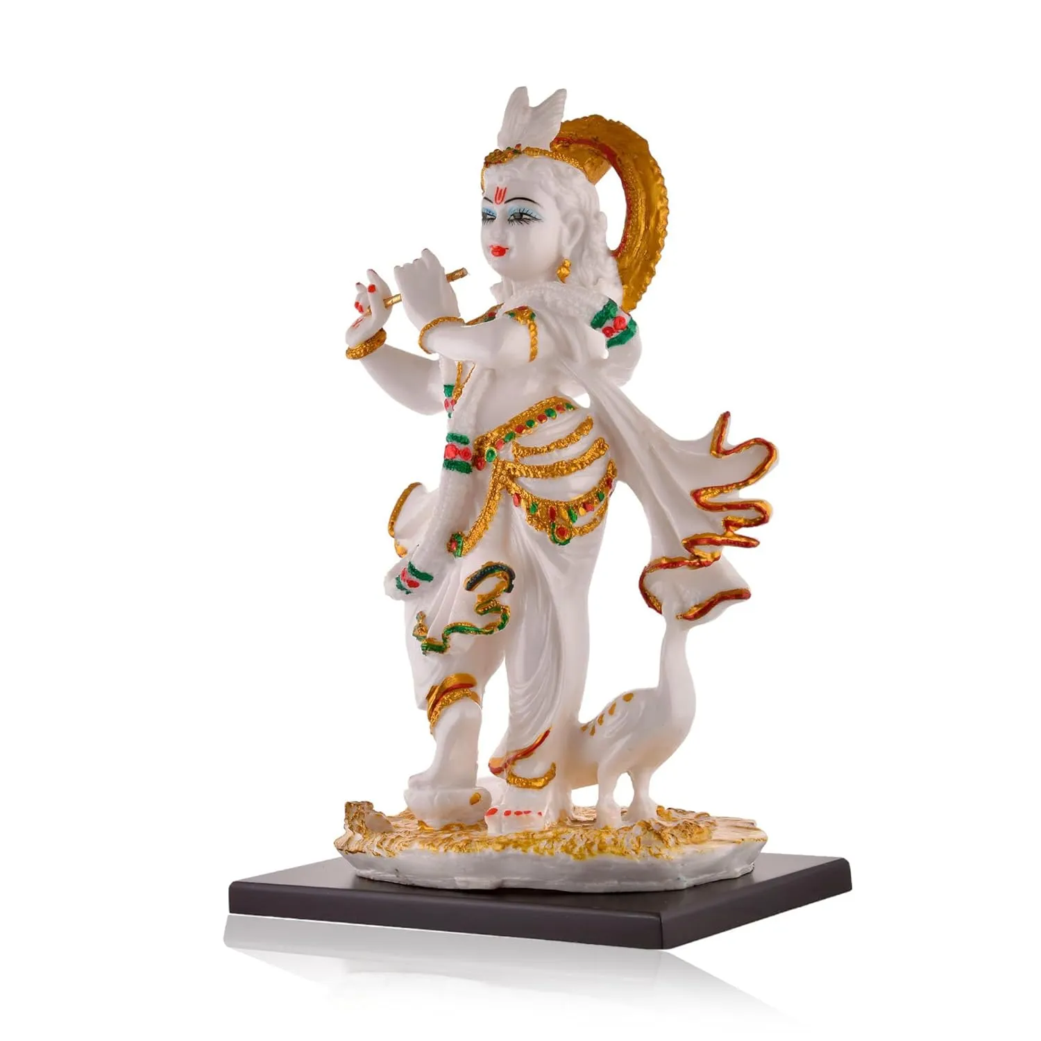 Lord Krishna Playing Flute Idol | Marble Shree Krishna Murti for Home Temple, Puja Room & Spiritual Decor