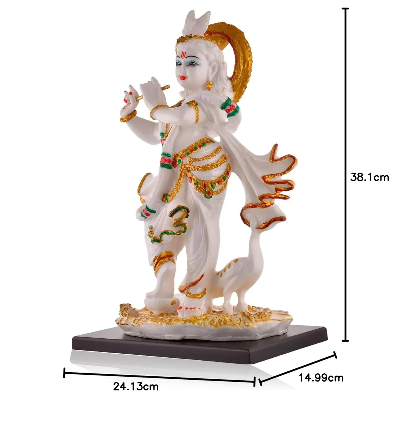 Lord Krishna Playing Flute Idol | Marble Shree Krishna Murti for Home Temple, Puja Room & Spiritual Decor