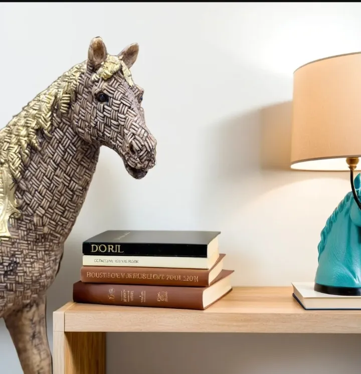 Decorative Horse Sculpture – Antique Finish Resin Showpiece for Home