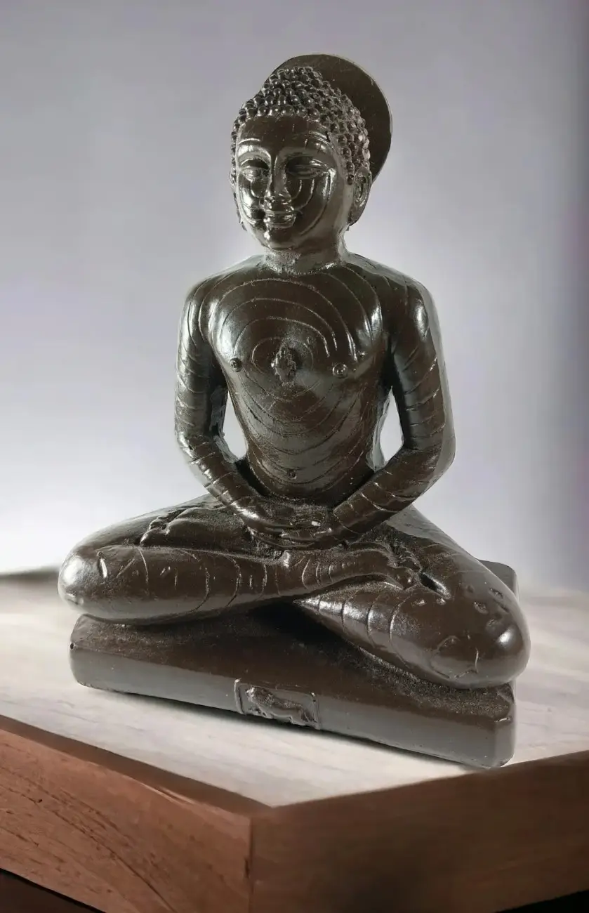 Lord Mahaveer Resin Idol – Premium Black Decorative Statue for Home Temple