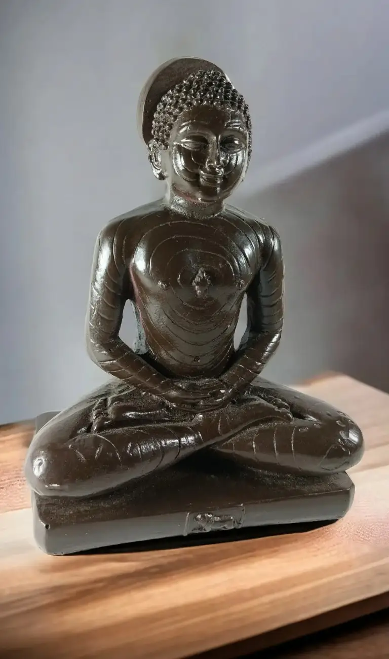 Lord Mahaveer Resin Idol – Premium Black Decorative Statue for Home Temple