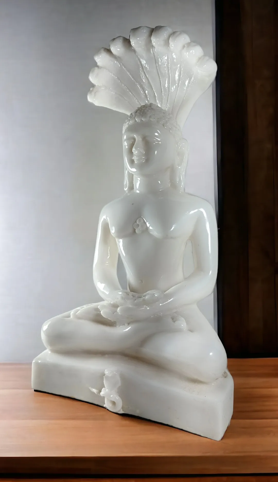 Premium White Lord Parshwanath (Parasnath) Marble Statue | Jain Tirthankar Idol for Home Temple, Puja Room & Spiritual Decor