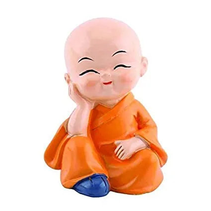 4 Wise Baby Monk Buddha Statue Set – Resin Home Decor Showpiece