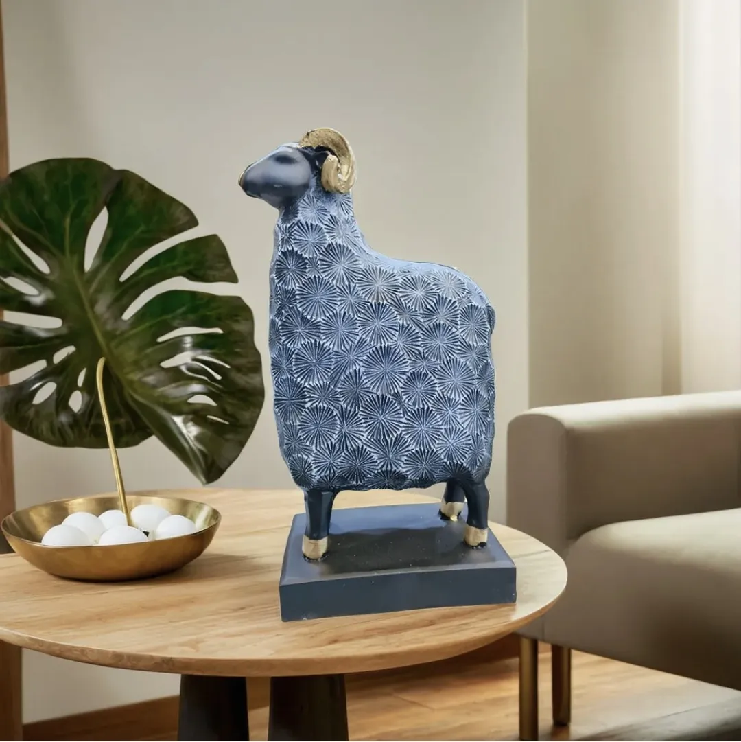 Small Goat Showpiece | Cute Resin Goat F...