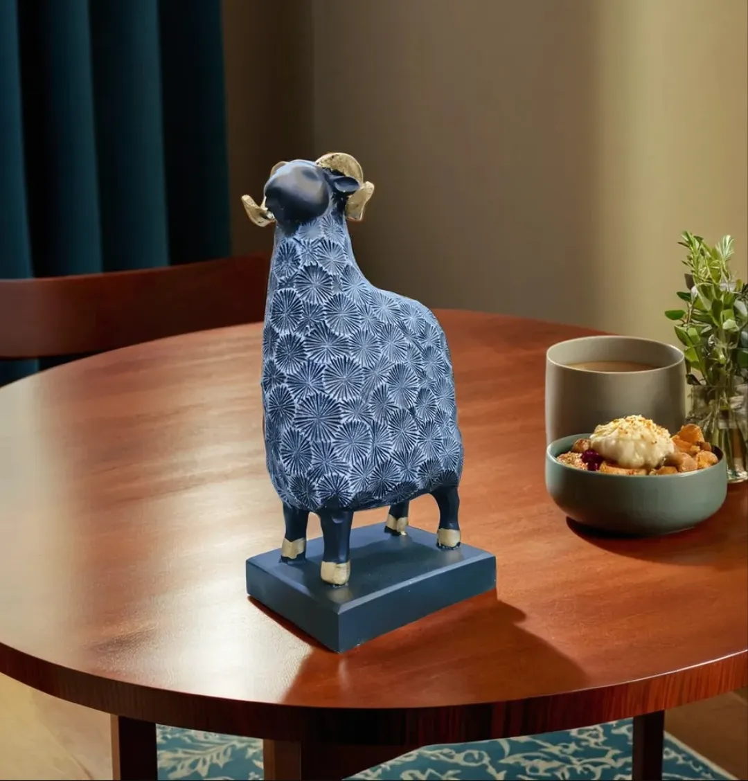 Small Goat Showpiece | Cute Resin Goat Figurine for Home, Office, Living Room & Décor