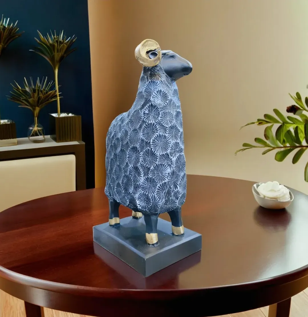 Small Goat Showpiece | Cute Resin Goat Figurine for Home, Office, Living Room & Décor