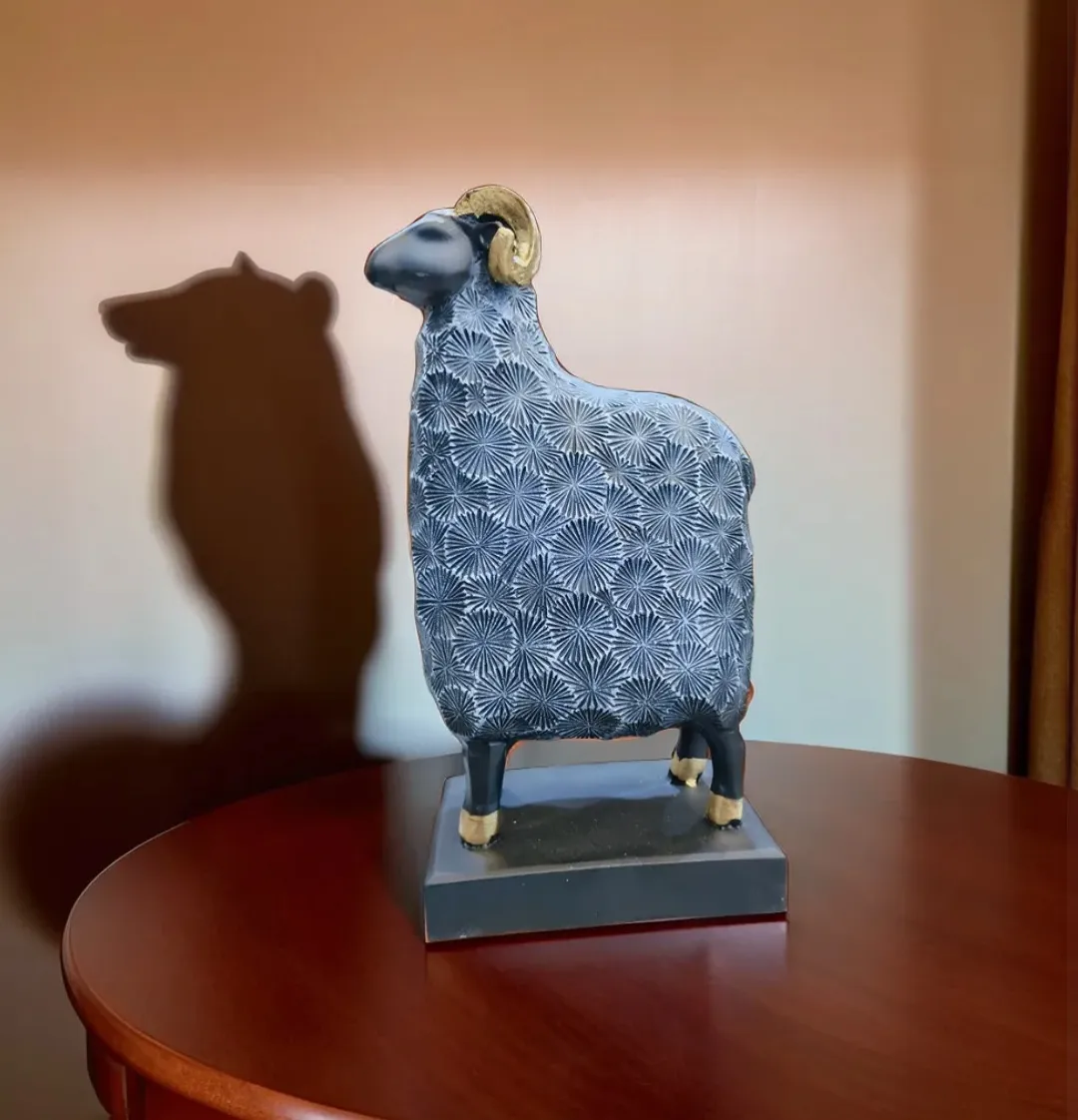 Small Goat Showpiece | Cute Resin Goat Figurine for Home, Office, Living Room & Décor