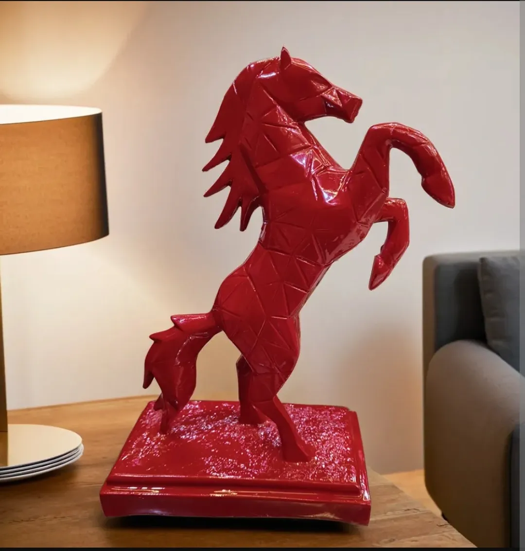 Jumping Horse Statue | Elegant Horse Resin Showpiece for Home, Office, Living Room & Luxury Décor