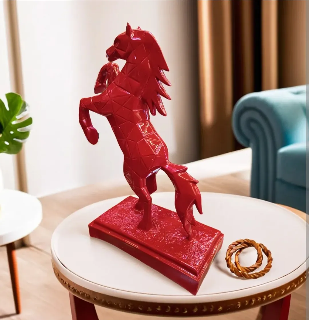 Jumping Horse Statue | Elegant Horse Resin Showpiece for Home, Office, Living Room & Luxury Décor