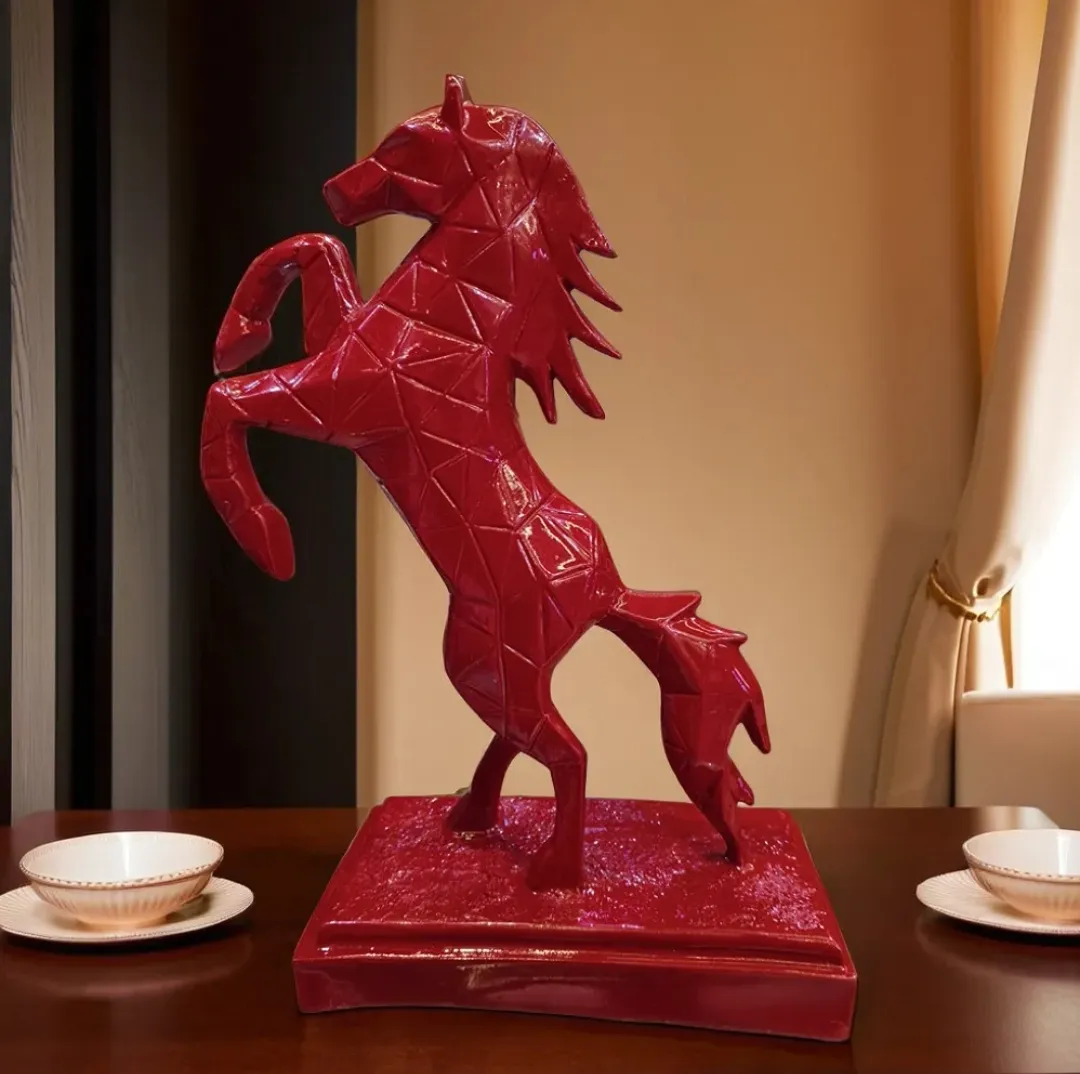 Jumping Horse Statue | Elegant Horse Resin Showpiece for Home, Office, Living Room & Luxury Décor