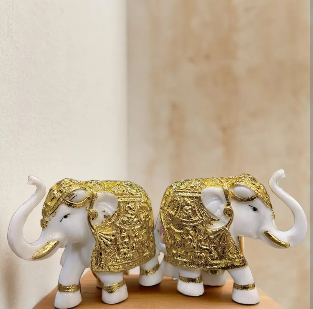 2 Elephant Resin Showpiece | Elegant Ele...