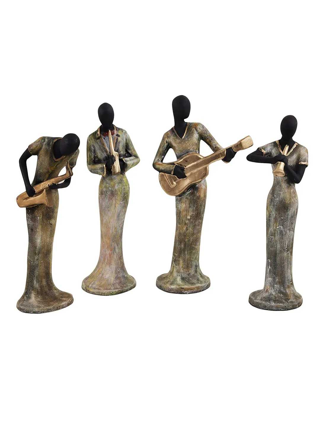 4 Lady Musical Resin Showpiece | Elegant Women Musician Figurines Set for Home, Living Room & Office Décor