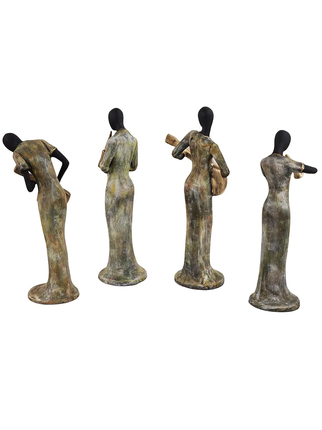 4 Lady Musical Resin Showpiece | Elegant Women Musician Figurines Set for Home, Living Room & Office Décor