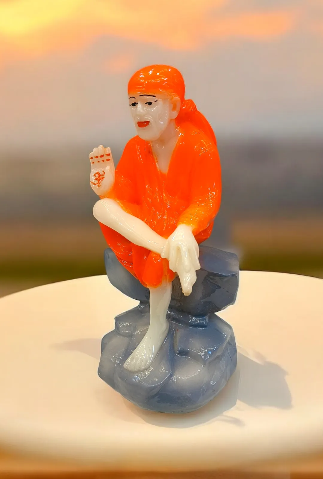 Sai Baba Marble Showpiece | Divine Shirdi Sai Baba Decorative Idol for Home, Pooja Room, Office & Gift