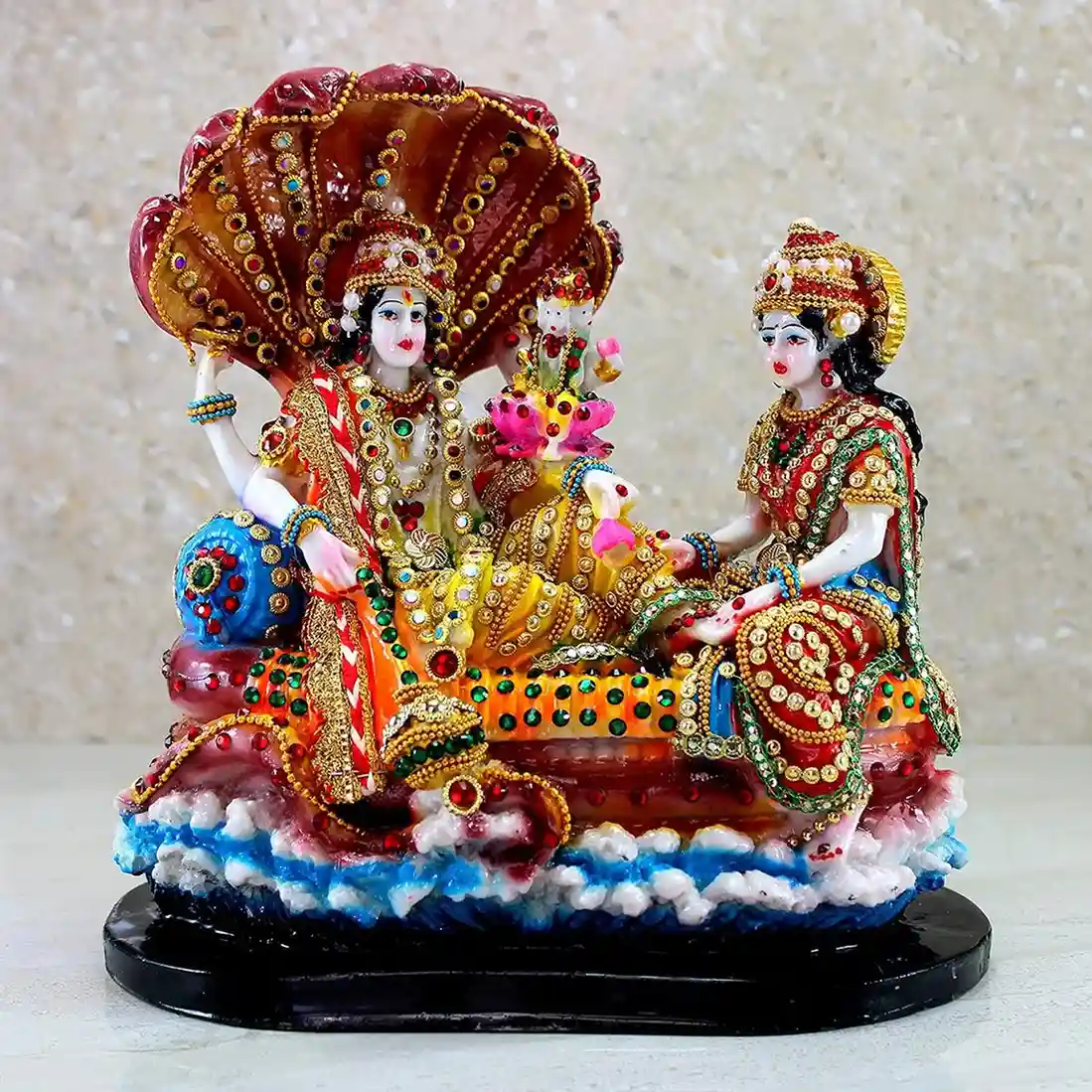 Vishnu Lakshmi Brahma Resin Showpiece |...