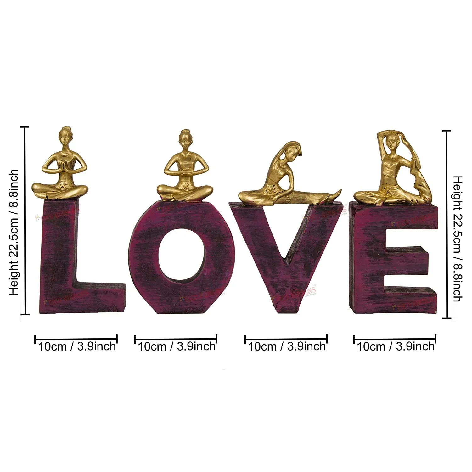 Love Yoga Lady Resin Showpiece | Modern Meditating Woman Decorative Statue for Home, Living Room & Office Décor