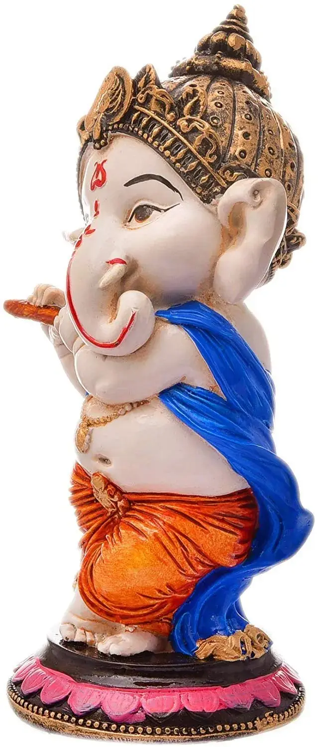 Standing Ganesha Single Resin Idol | Elegant Lord Ganesha Statue for Home, Office, Pooja Room & Gift