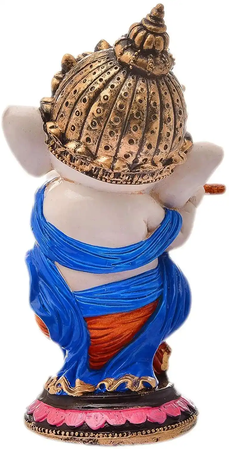 Standing Ganesha Single Resin Idol | Elegant Lord Ganesha Statue for Home, Office, Pooja Room & Gift