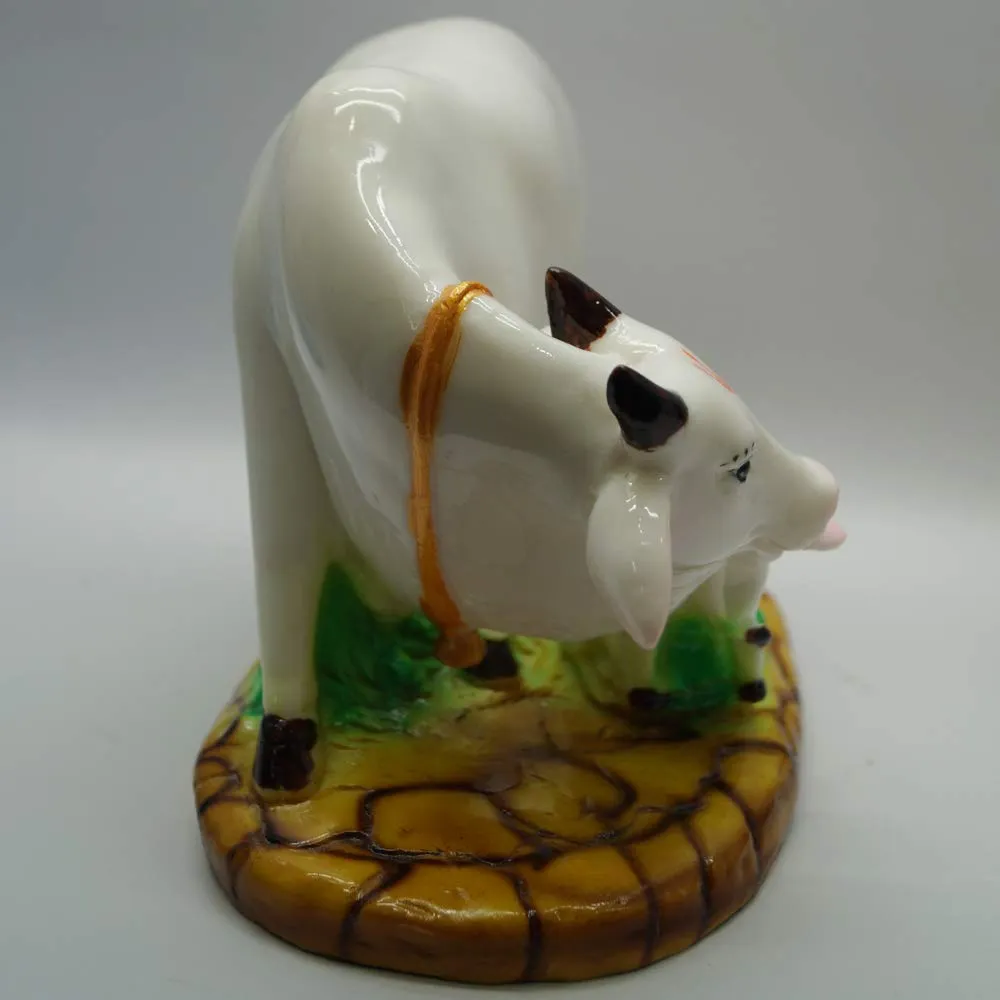 Kamdhenu Cow Resin Showpiece | Sacred Kamdhenu Cow with Calf Statue for Home, Office, Pooja Room & Gift