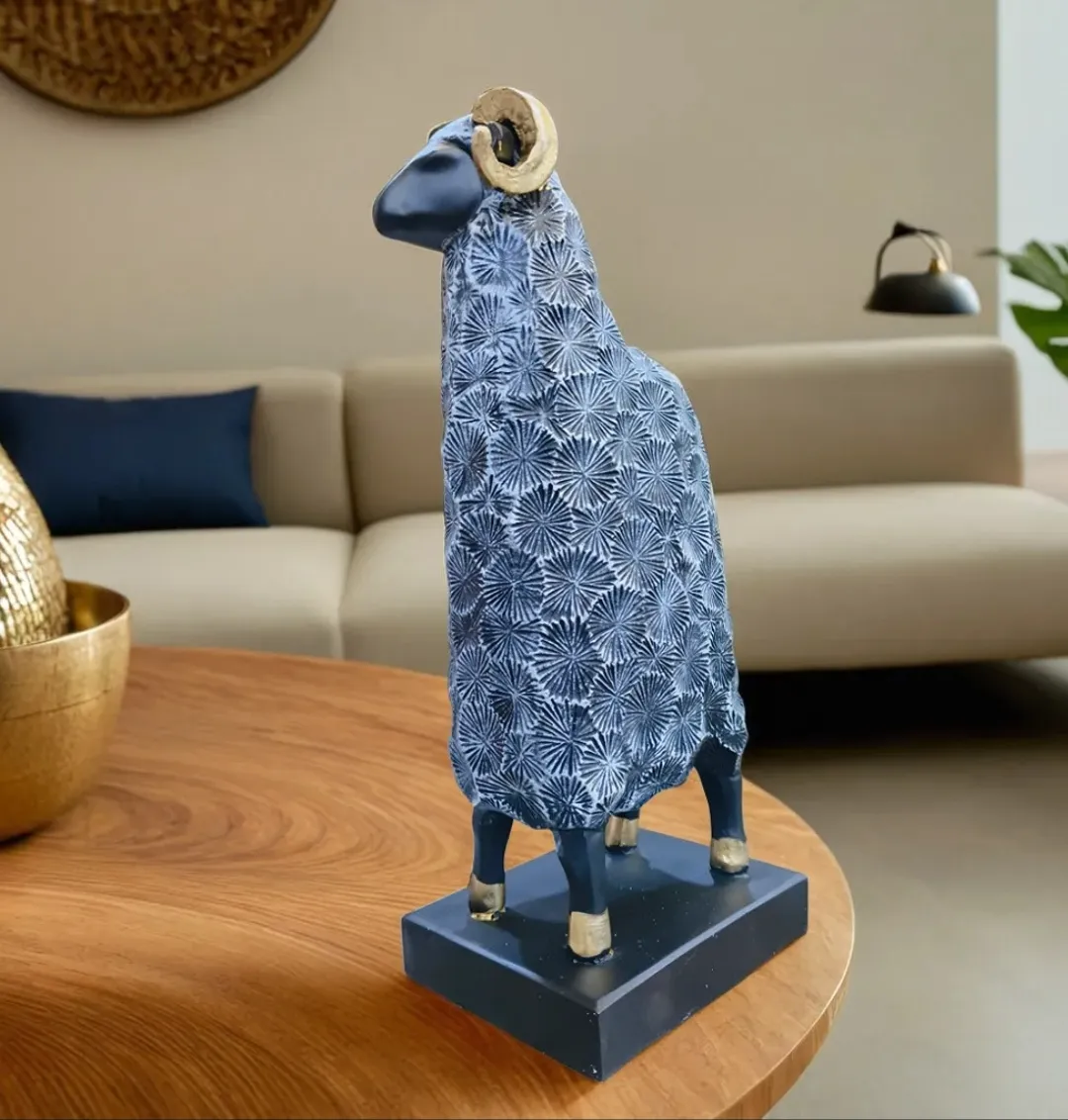 Small Goat Showpiece | Cute Resin Goat Figurine for Home, Office, Living Room & Décor