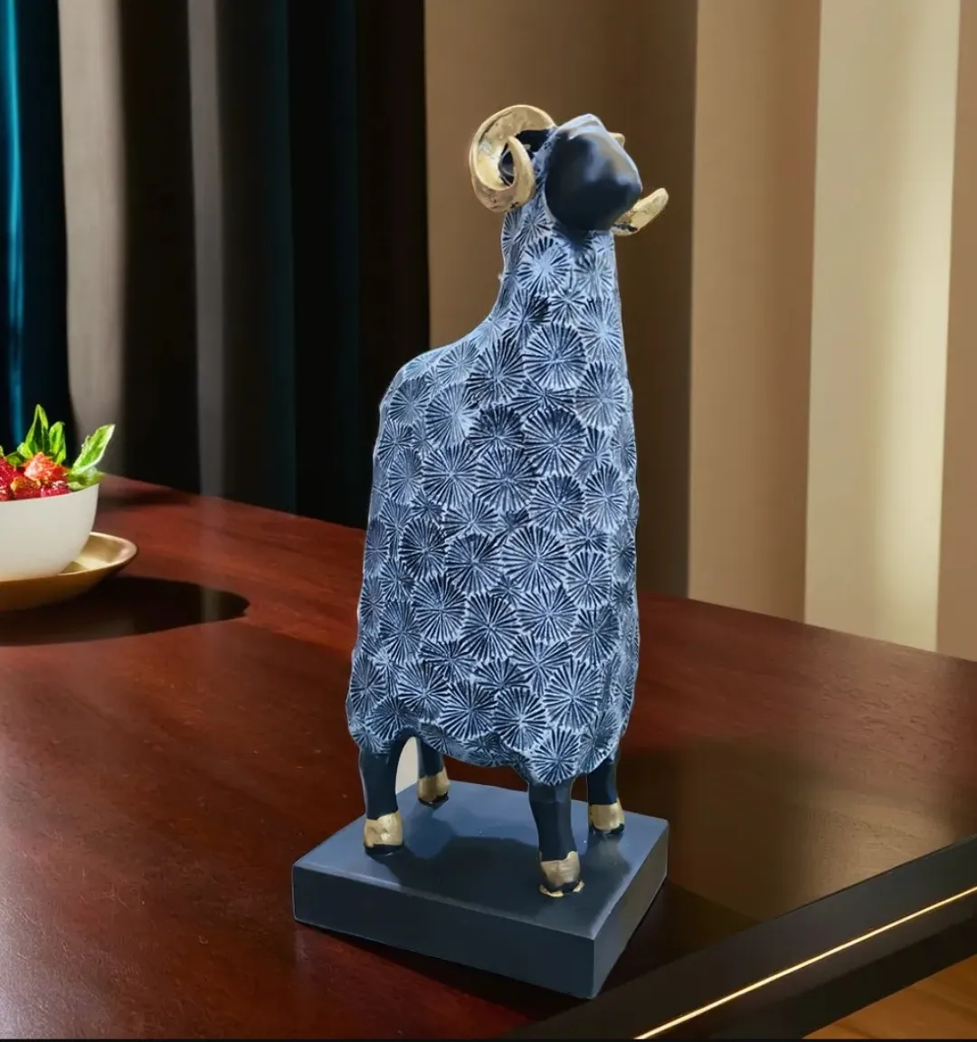 Small Goat Showpiece | Cute Resin Goat Figurine for Home, Office, Living Room & Décor