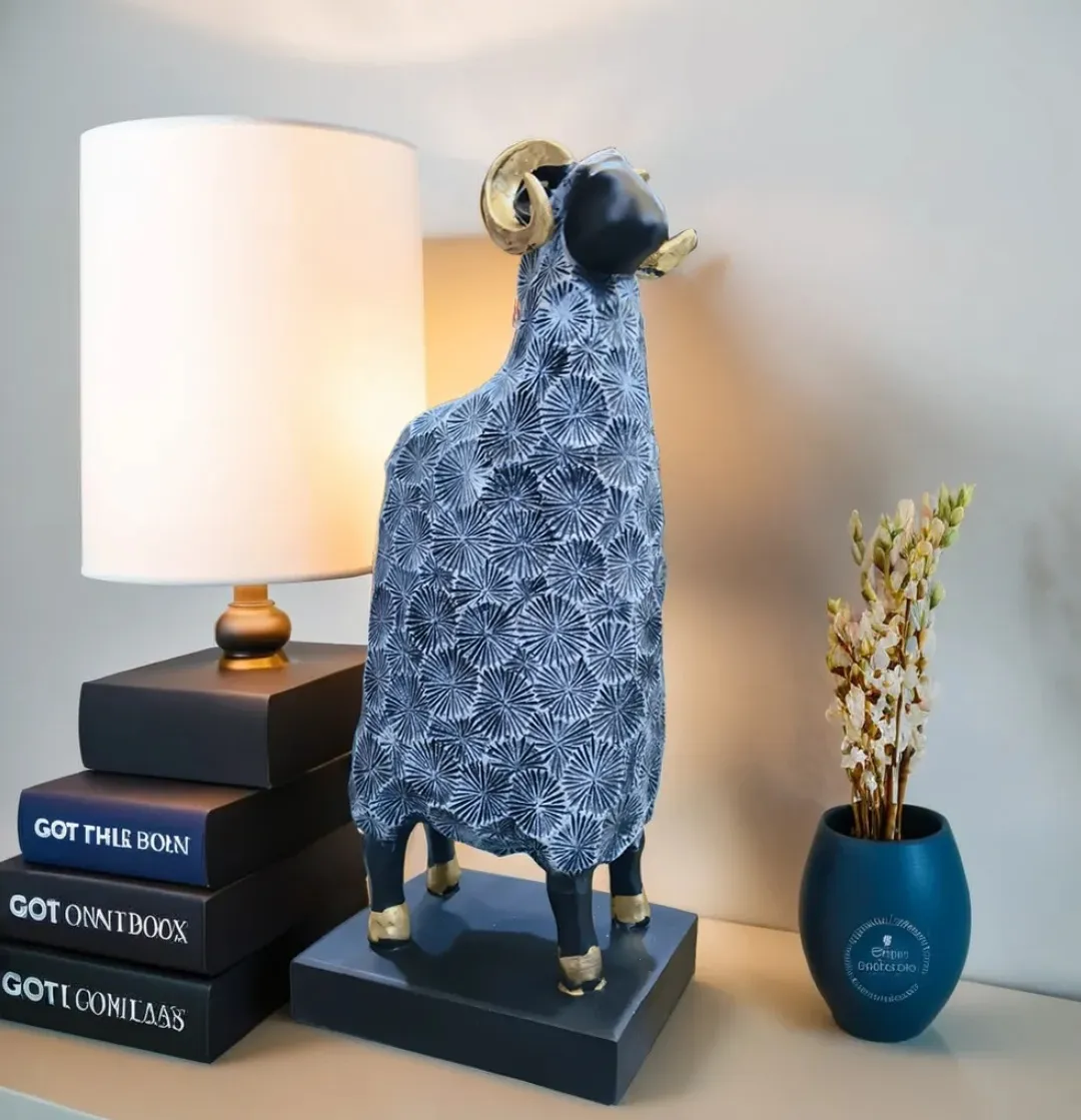 Small Goat Showpiece | Cute Resin Goat Figurine for Home, Office, Living Room & Décor