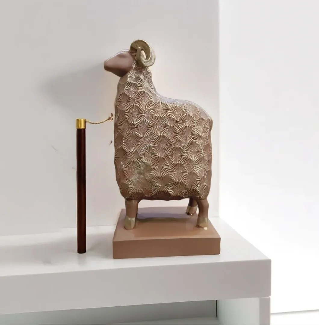 Small Goat Showpiece | Cute Resin Goat Figurine for Home, Office, Living Room & Décor
