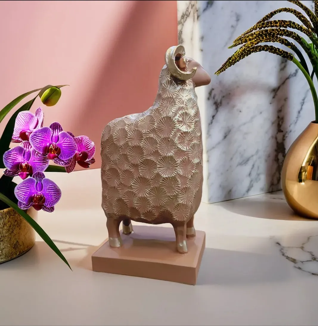 Small Goat Showpiece | Cute Resin Goat Figurine for Home, Office, Living Room & Décor
