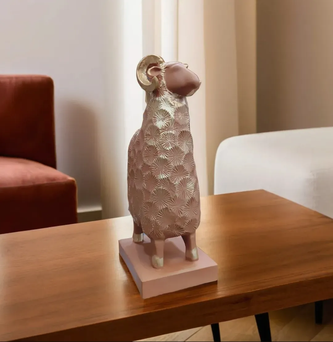 Small Goat Showpiece | Cute Resin Goat Figurine for Home, Office, Living Room & Décor