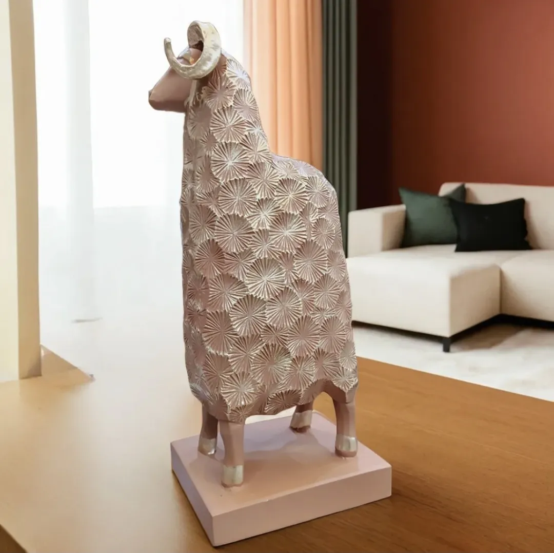Small Goat Showpiece | Cute Resin Goat Figurine for Home, Office, Living Room & Décor