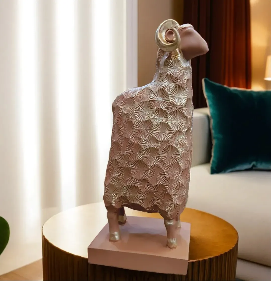 Small Goat Showpiece | Cute Resin Goat Figurine for Home, Office, Living Room & Décor