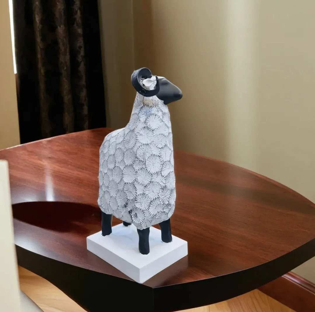 Small Goat Showpiece | Cute Resin Goat Figurine for Home, Office, Living Room & Décor
