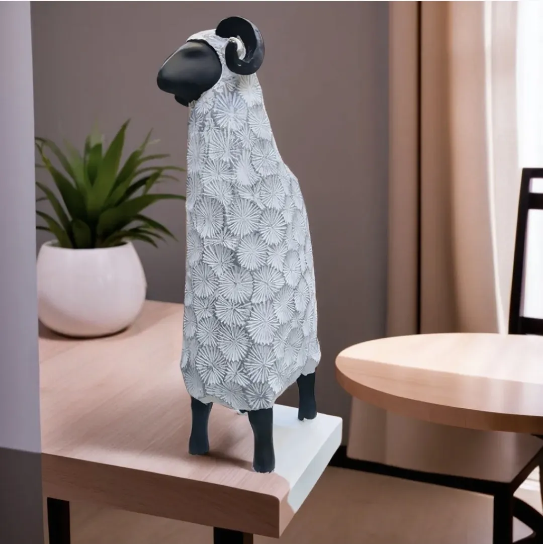 Small Goat Showpiece | Cute Resin Goat Figurine for Home, Office, Living Room & Décor
