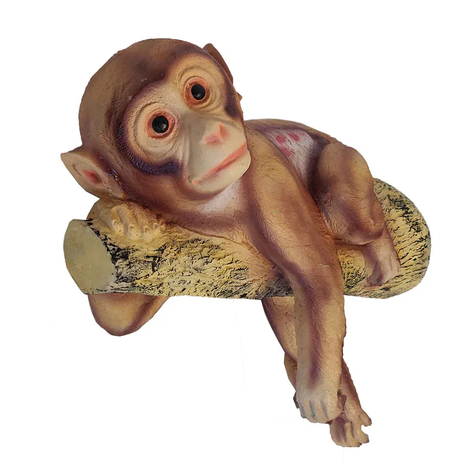 Wall Monkey Resin Showpiece | Decorative Hanging Monkey Statue for Home, Living Room & Office Wall Décor