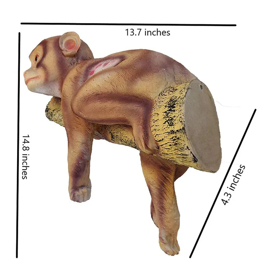 Wall Monkey Resin Showpiece | Decorative Hanging Monkey Statue for Home, Living Room & Office Wall Décor