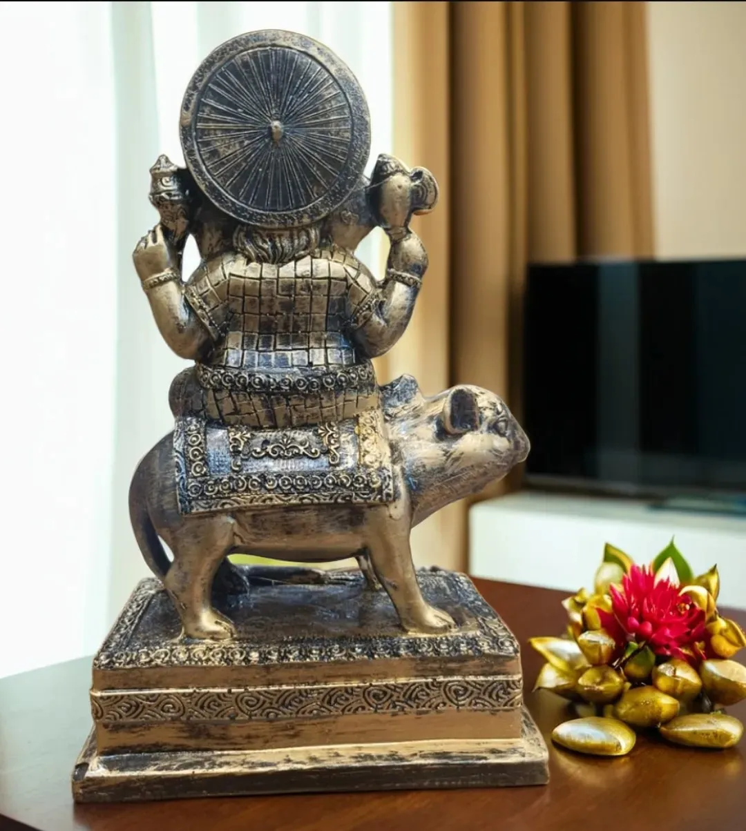 Antique Rat Ganesha Idol – Lord Ganesha with Mushak Decorative Showpiece for Home, Office, Temple & Gift