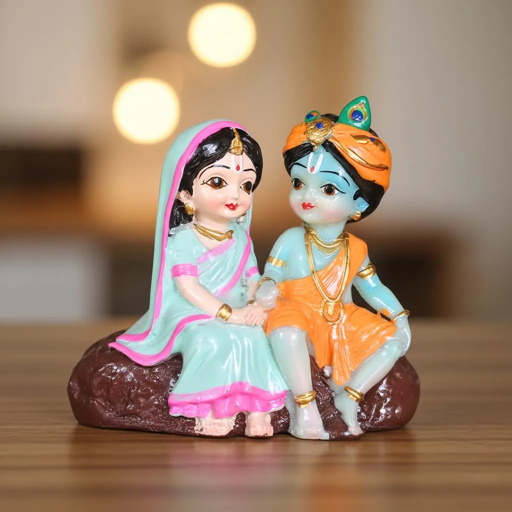 Small Radha Krishna Resin Idol – Elegant...