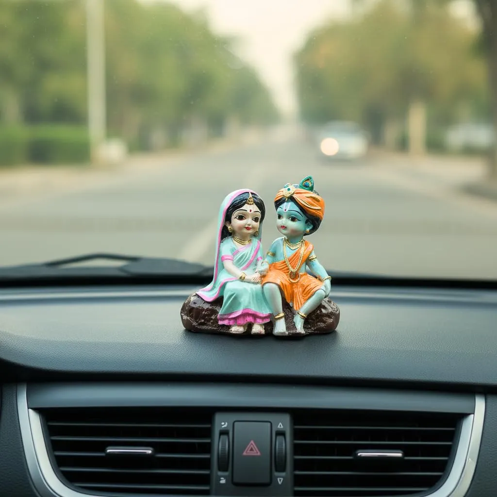 Small Radha Krishna Resin Idol – Elegant Decorative Statue for Home Décor, Pooja Room & Spiritual Gift